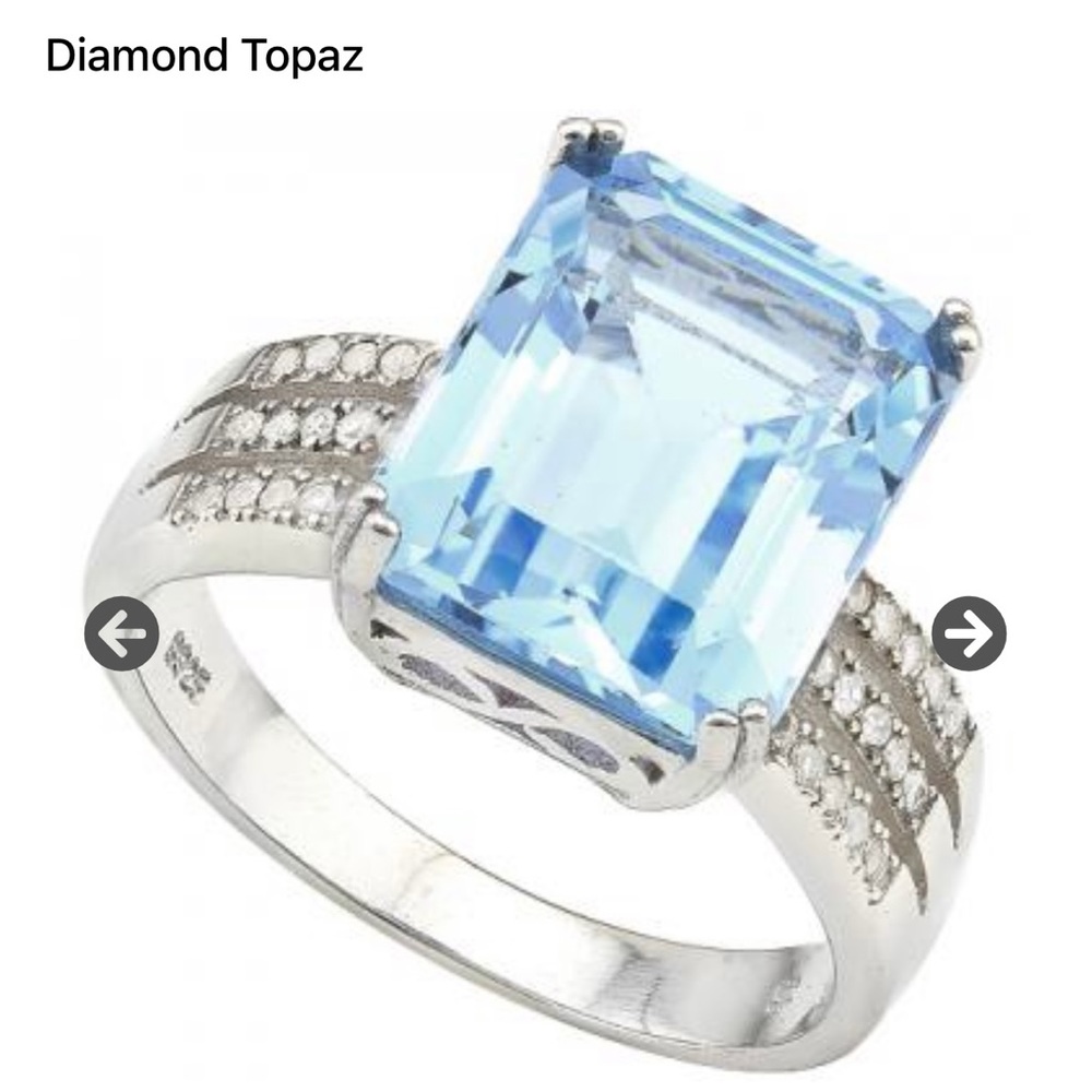 14K White Gold Over Sterling Silver Size 7.5